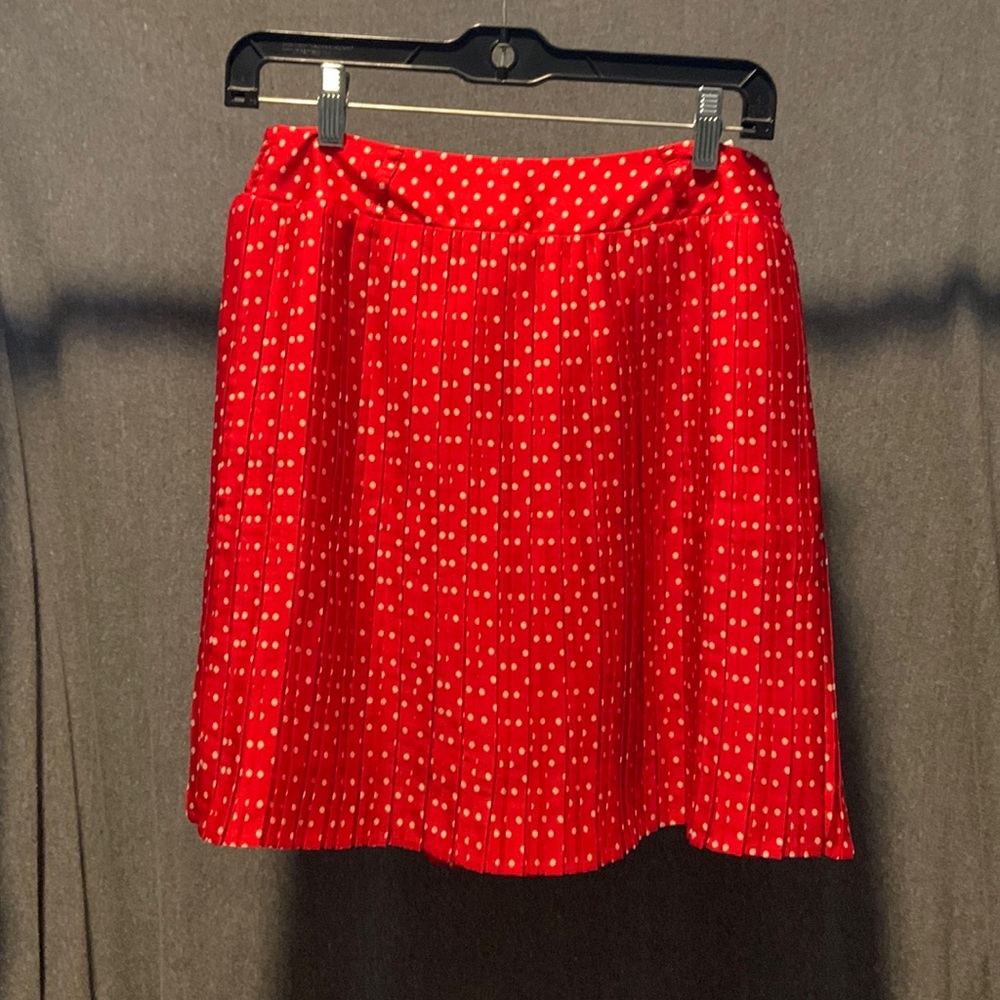 Red and white polka dot skirt